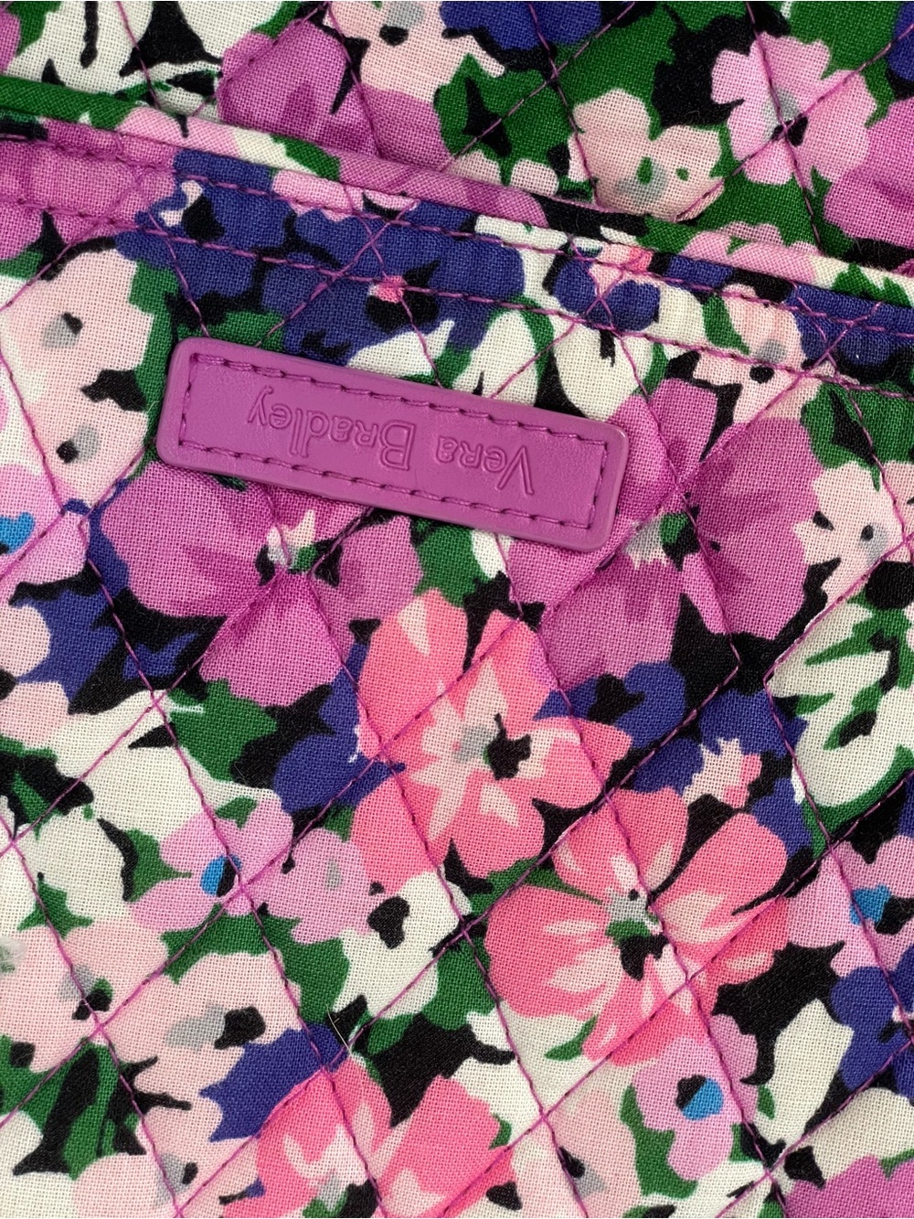 Vera Bradley Matching Crossbody & Wallet Set Purple Pink Floral Retired - Picture 7 of 11